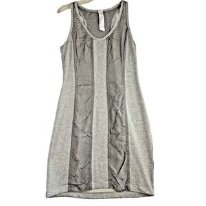 Poleci Dress Gray Size Large‎ Body Con Rayon Silk Inserts Y2K Feminine Athletic